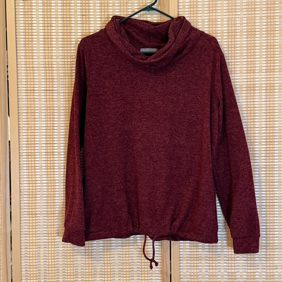 Loveappella Women's Size L Turtleneck Sweater Burgundy Leisure Office Outdoors - Picture 1 of 9